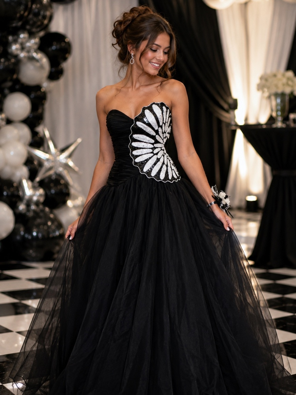 Vintage Jovani Size 6 Butterfly Sequin Prom & Special Occasion Gown